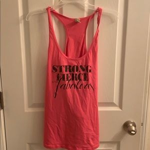 Strong Fierce and Fabulous Pink Workout Tank
